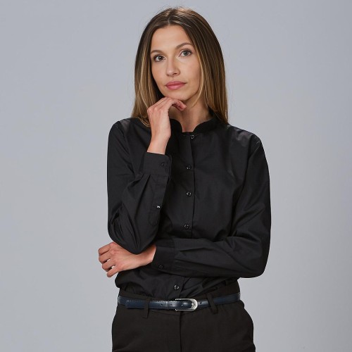 CAMISA MUJER CUELLO MAO M/L ELASTAN 240002 GARYS
